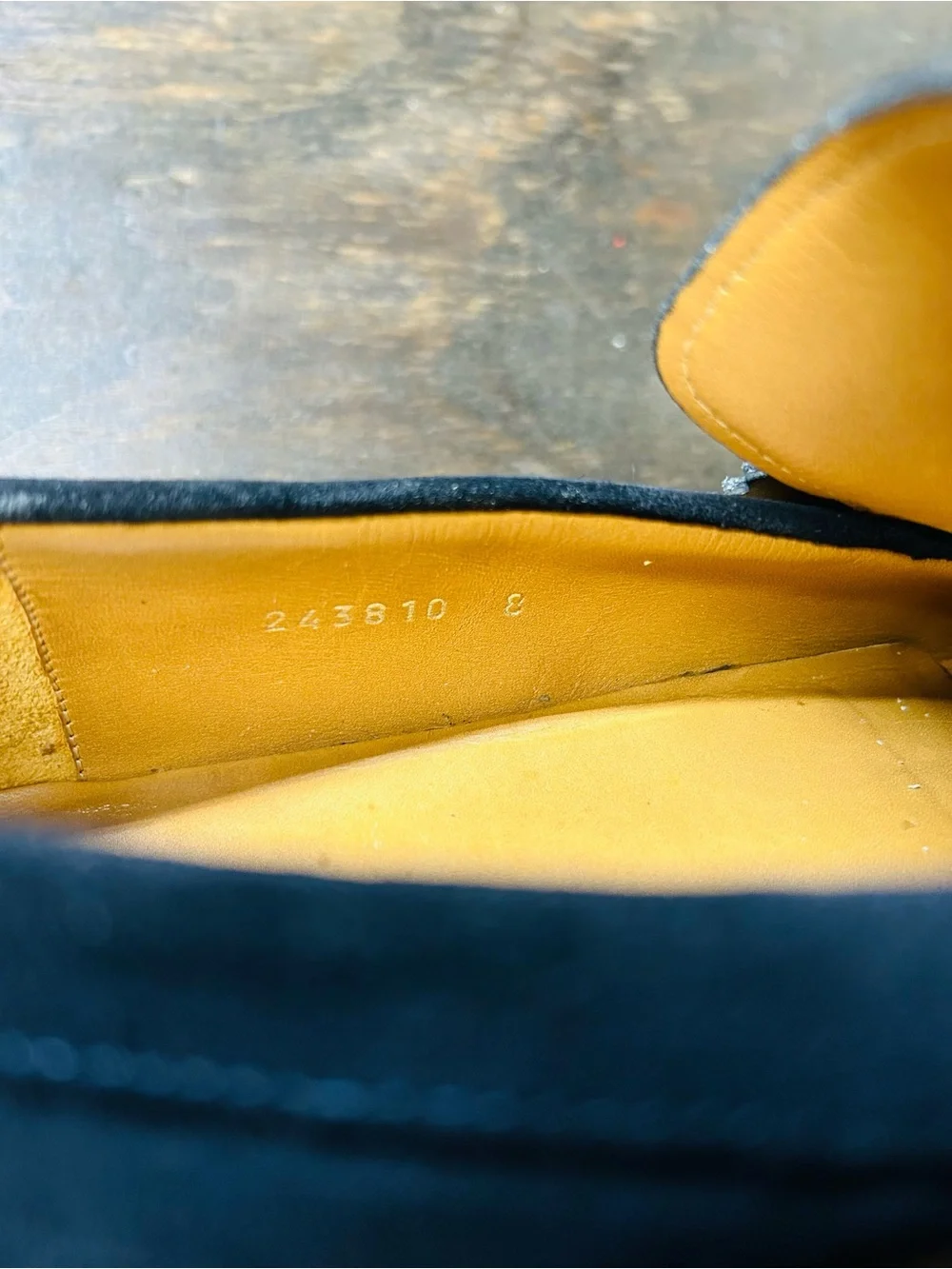 Gucci Navy Suede Loafers with Red & Navy Web Band